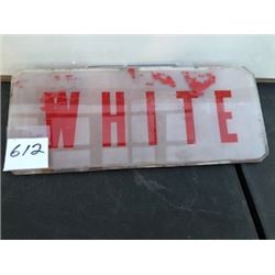 1940'S-1950'S 'WHITE' GLASS GAS PUMP AD PLATE
