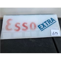 1940'S-1950'S 'ESSO EXTRA' PLASTIC GAS PUMP AD PLATE