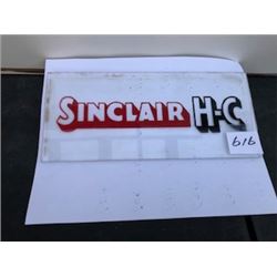 1940'S-1950'S 'SINCLAIR H-C' GLASS GAS PUMP AD PLATE