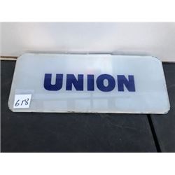 1940'S-1950'S 'UNION' GLASS GAS PUMP AD PLATE