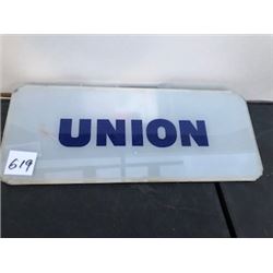 1940'S-1950'S 'UNION' GLASS GAS PUMP AD PLATE