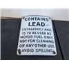 Image 1 : PORCELAIN CONTAINS LEAD SIGN - 7"W X 8.5"H