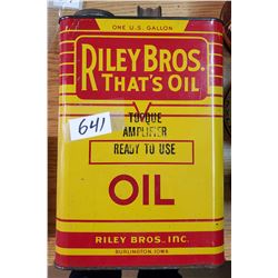 ONE U.S. GALLON RILEY BROS OIL (FULL)