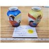 Image 1 : 2 SMALL HAND PAINTED VASES - MADE IN OCCUPIED JAPAN CIRCA 1940'S