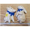 Image 1 : 2 VINTAGE PIG & RABBIT CHALKWARE