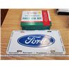 Image 1 : VINTAGE FORD LICENSE PLATE & FIRST AID KIT