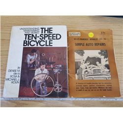 2 BICYCLE AND AUTO REPAIR BOOKS