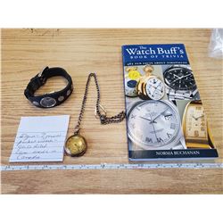 ELGIN POCKET WATCH *FUNCTIONAL!* & WATCH BOOK, NIXON WATCH