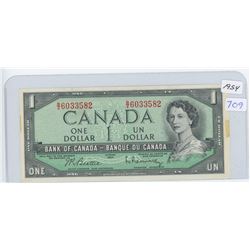 1954 Canadian One Dollar Bank Note