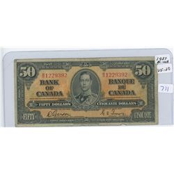 1937 Canadian Fifty Dollar Bank Note