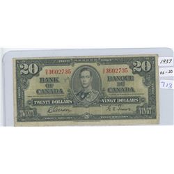 1937 Canadian Twenty Dollar Bank Note