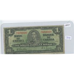 1937 Canadian One Dollar Bank Note