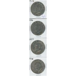 1972, 1976, 1977, 1978 USA SILVER DOLLARS