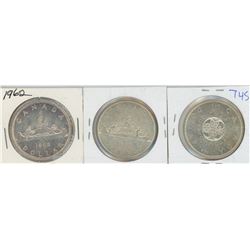 1962, 1963, 1964 CANADIAN SILVER DOLLARS