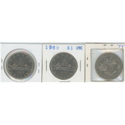 1968, 1969, 1970 CANADIAN SILVER DOLLARS