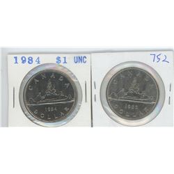 1984, 1985 CANADIAN SILVER DOLLARS