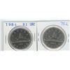 Image 1 : 1984, 1985 CANADIAN SILVER DOLLARS
