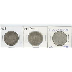 1939, 1940, 1941 CANADIAN 50 CENT PIECES