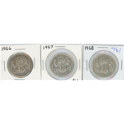 1956, 1957, 1958 CANADIAN 50 CENT PIECES
