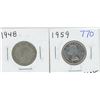 Image 1 : 1948, 1959 CANADIAN 25 CENT PIECES