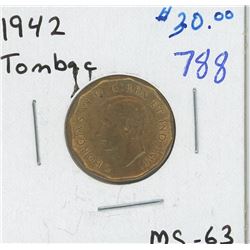 1942 TOMBAC CANADIAN FIVE CENT PIECE