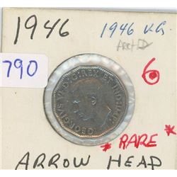 1946 ARROWHEAD CANADIAN FIVE CENT PIECE