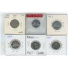 Image 1 : 1951, 1953 SF, 1953 NSF, 1966 DD, 1967, 2005 CANADIAN 5 CENT PIECES