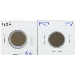 1926, 1927 CANADIAN ONE CENT PIECES