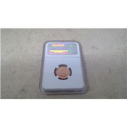 NGS GRADED COPPER PLATED STEEL ONE CENT PIECE MS66RD