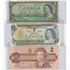 Image 1 : 1954, 1973 CANADIAN 1 DOLLAR BANK NOTE 1986 CANADIAN 2 DOLLAR BANK NOTE