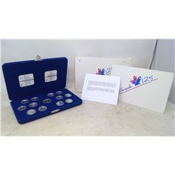 1992 CANADA 125 COIN SET - WITH PROVINCIAL COMMEMORATIVE COINS IN BLUE VELVET CASE