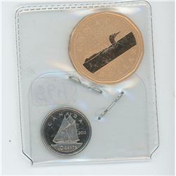 2013 LOONIE & 2012 10 CENT COIN