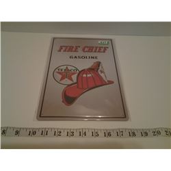 FIRE CHIEF TIN SIGN EMBOSSED (REPRO)