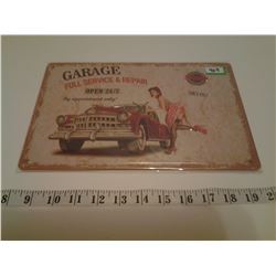 GARAGE TIN SIGN EMBOSSED (REPRO)