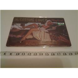 CASTING COUCH TIN SIGN EMBOSSED (REPRO)