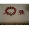 Image 2 : RED HOWLITE EARRINGS AND BRACELET (NEW)