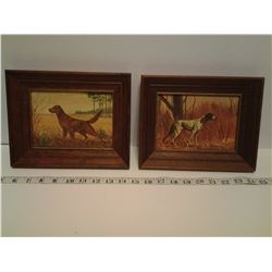 TWO FRAMED PICTURES -VINTAGE HUNTING DOGS
