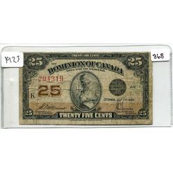 DC-24C 1923 25 CENT MCCAVOUR-SAUNDERS (SHINPLASTER)