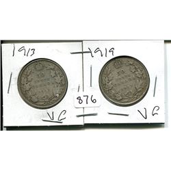 1913, 1919 GEORGE V 50 CENT - CANADIAN