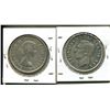 Image 2 : 1951 GEORGE VI, 1955 ELIZABETH II CANADIAN SILVER DOLLARS