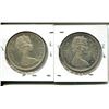 Image 2 : TWO 1966 ELIZABETH II CANADIAN SILVER DOLLARS