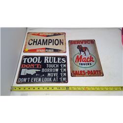 10 Reproduced Assorted Signs