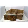 Image 1 : Assorted License Plates w/ Wooden Box