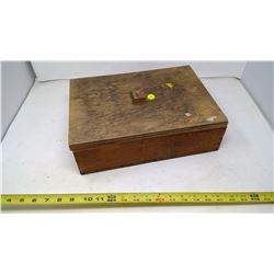 Wooden Box filled w/ Assorted Locks