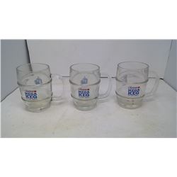 3 Glass Beer Mugs