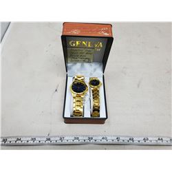 HIS & HERS "NEW" GENEVA WATCHES (TABS NOT PULLED ON STEMS)