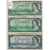 Image 1 : THREE 1954 BILLS (2-$1.00, 1-$5.00)