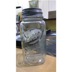 DREY SWUARE MASON JAR W/ PORCELAIN LID