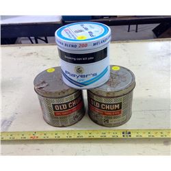 THREE TOBACCO TINS - PLAYER'S AND OLD CHUM