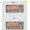 Image 1 : 2X 1954 BANK OF CANADA TWO DOLLAR BILLS